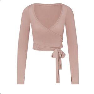Skims X nike wrap long sleeved crop top